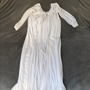 Elegant White Long Sleeve Sheer Robe
